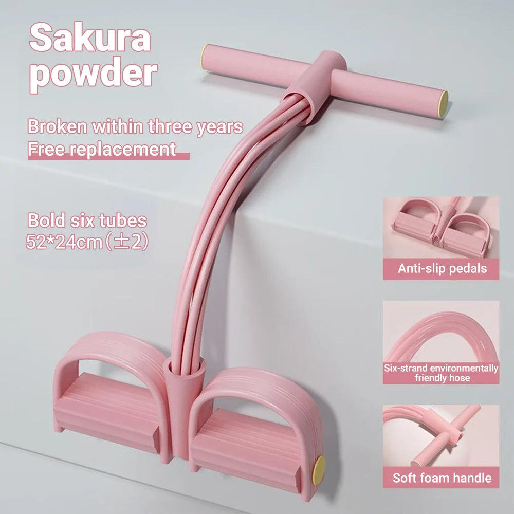 Six-Tube Resistance Band Set With Pedal Puller For Full Body