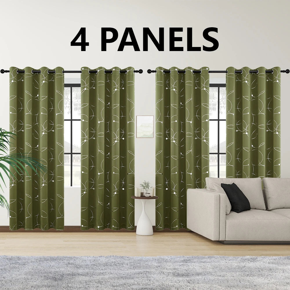 Blackout Curtains Thermal Insulated Room Darkening For Bedroom