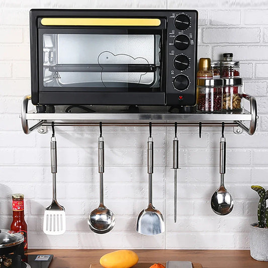 Stainless Steel Microwave Oven Wall Mount Rack Shelf
