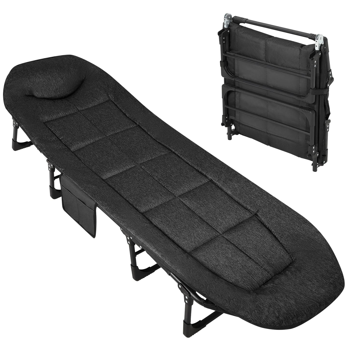 TWISTER.CK Camping Folding Bed With Cushion And Pillow