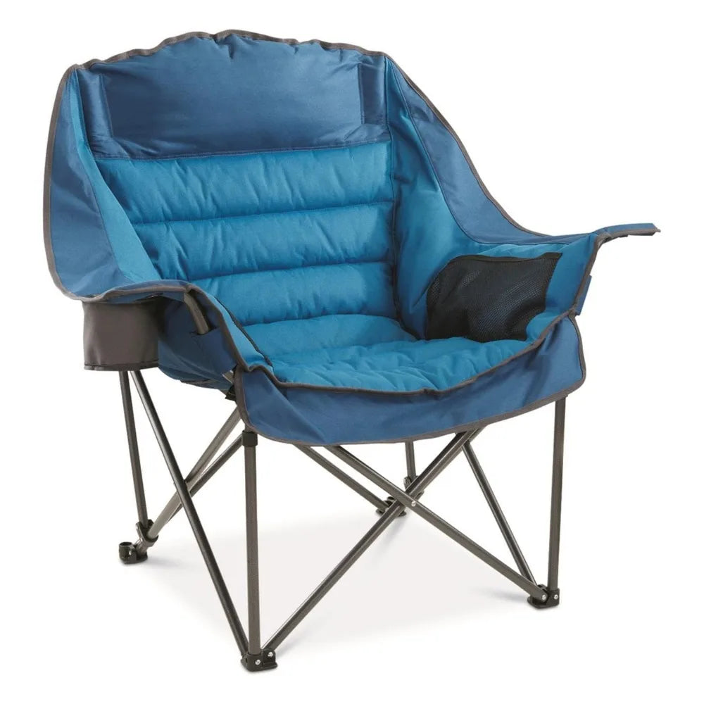 Oversized Padded Camping Chair Portable Cup Holder Heavy Duty 400lb