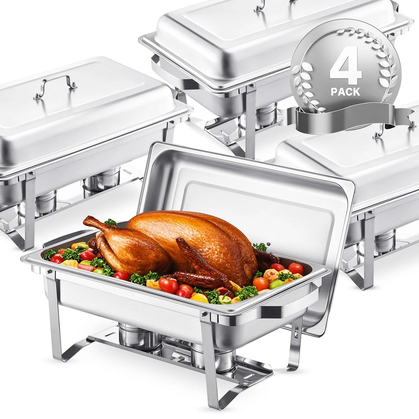 Succebuy 8 Qt Stainless Steel Chafing Dish Buffet Set With Pans