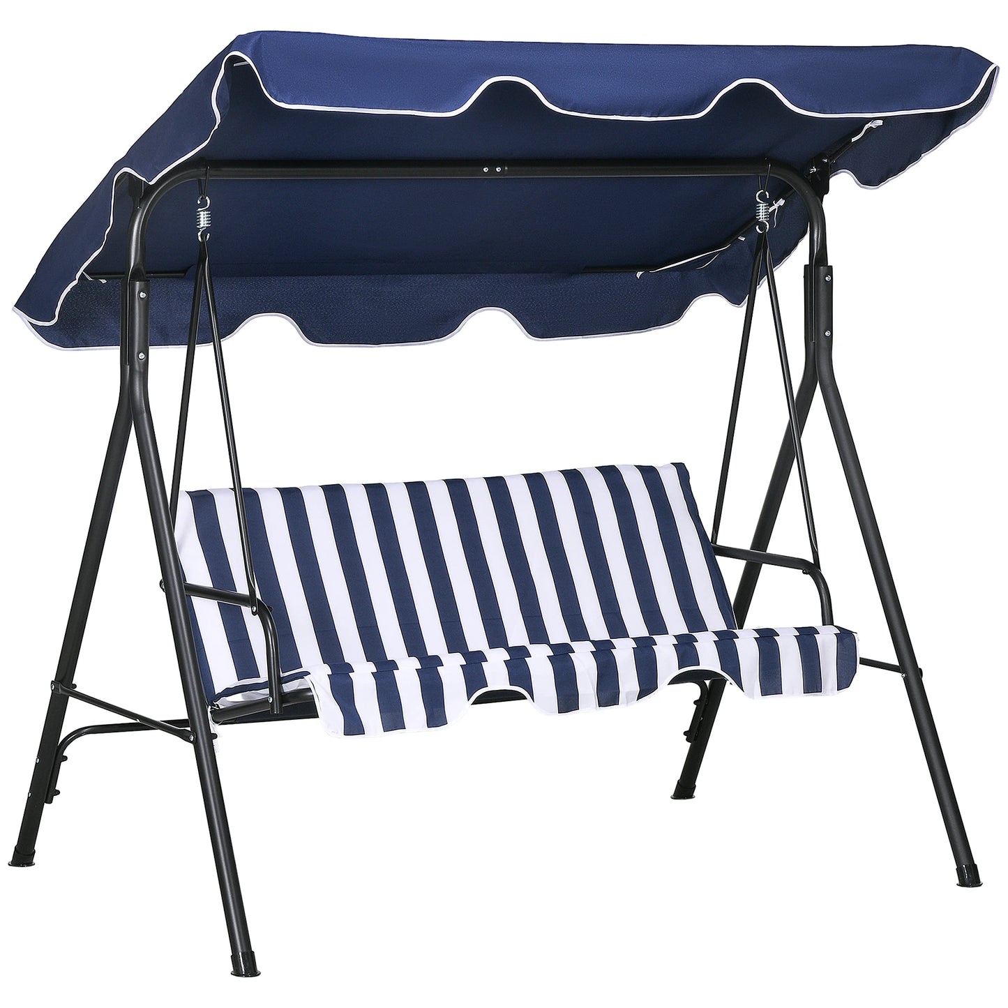 Outsunny Three Seat Porch Swing Hammock Bench With Canopy