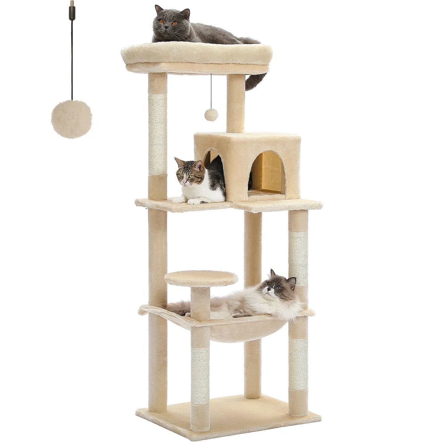 PAWZ Road 5-Level Cat Tree Tower With Hammock And Condo