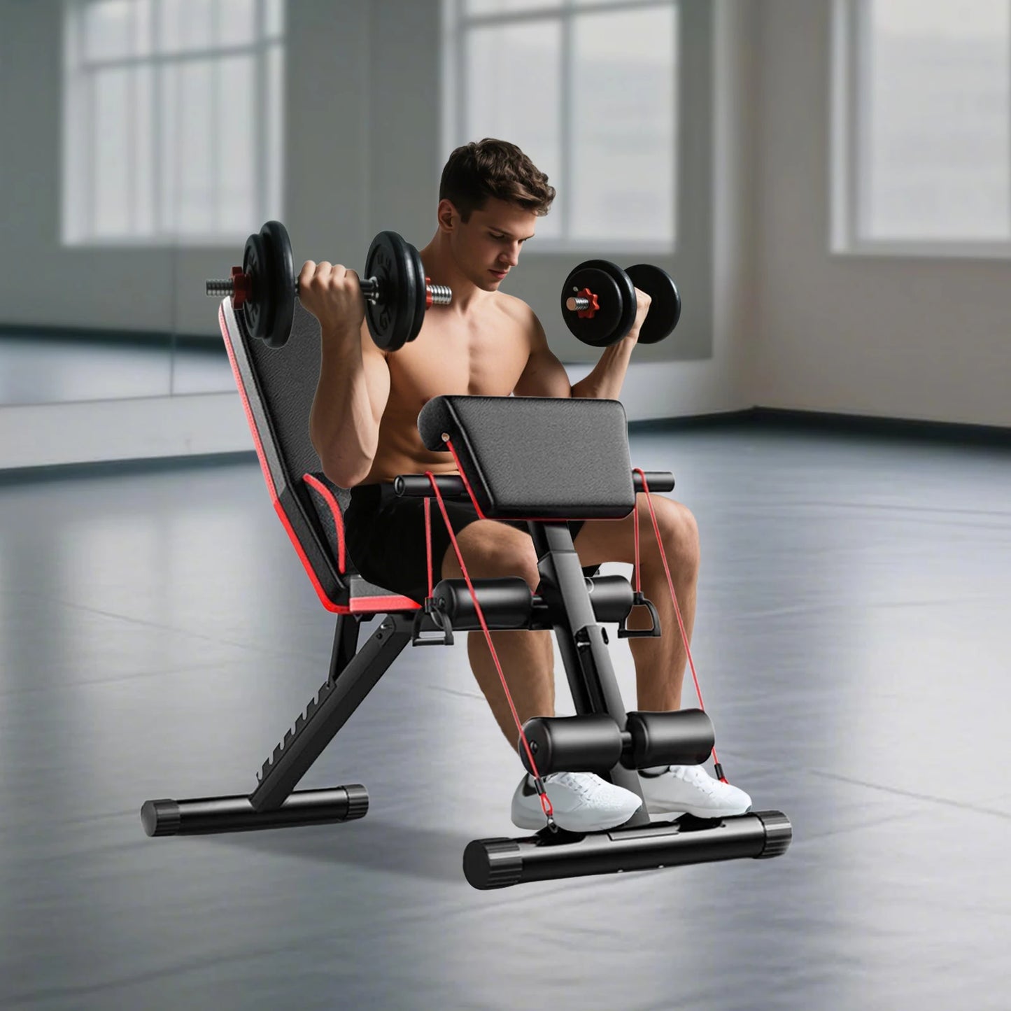 Adjustable Multifunctional Fitness Bench for Strength Training