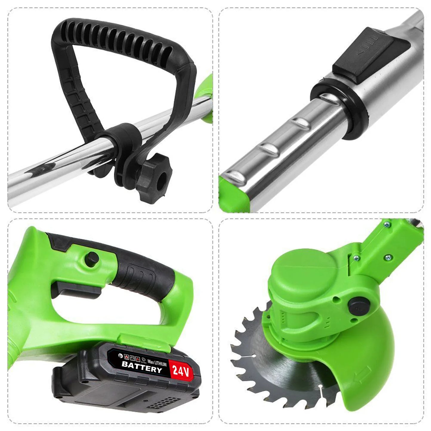 Cordless Electric Weed Trimmer 2 In 1 Grass Cutter Brushless Motor