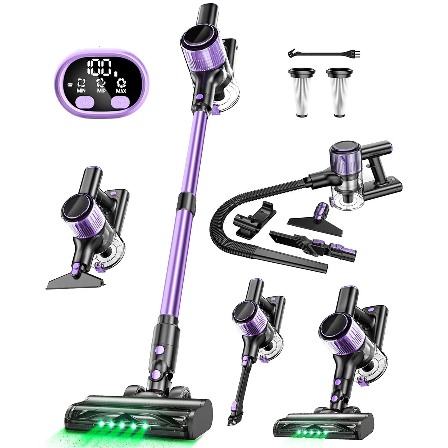 SUXIANGVAC Cordless 10 In 1 Stick Vacuum With 55Kpa Suction