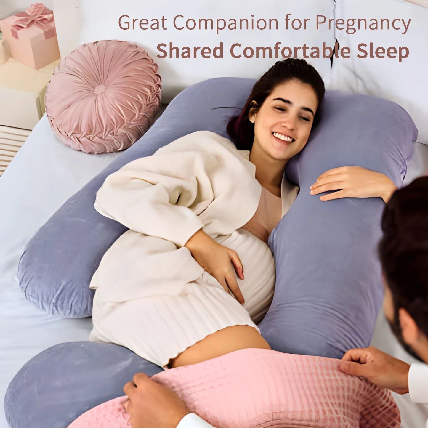 NONECN Pregnancy G-Shaped Full Body Maternity Pillow with Removable Cover