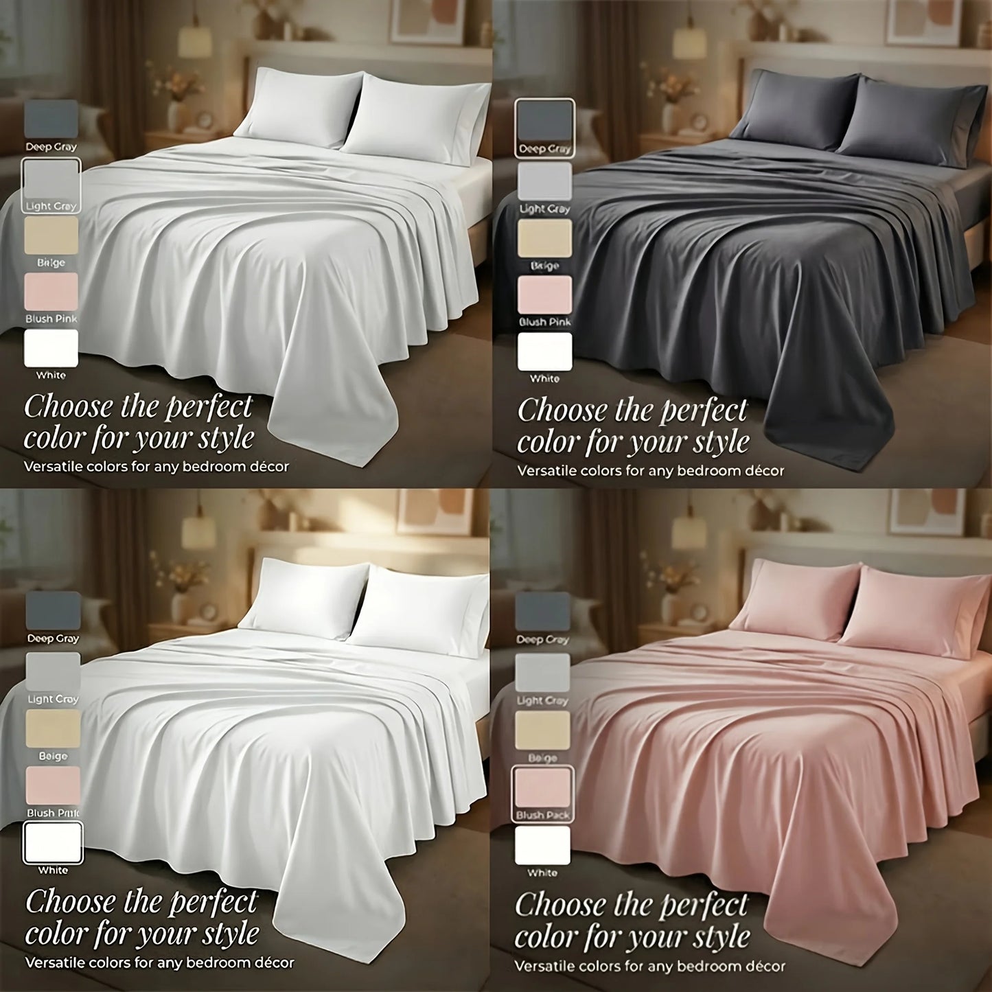 Cooling Bamboo Bed Sheets Set For All Bed Sizes