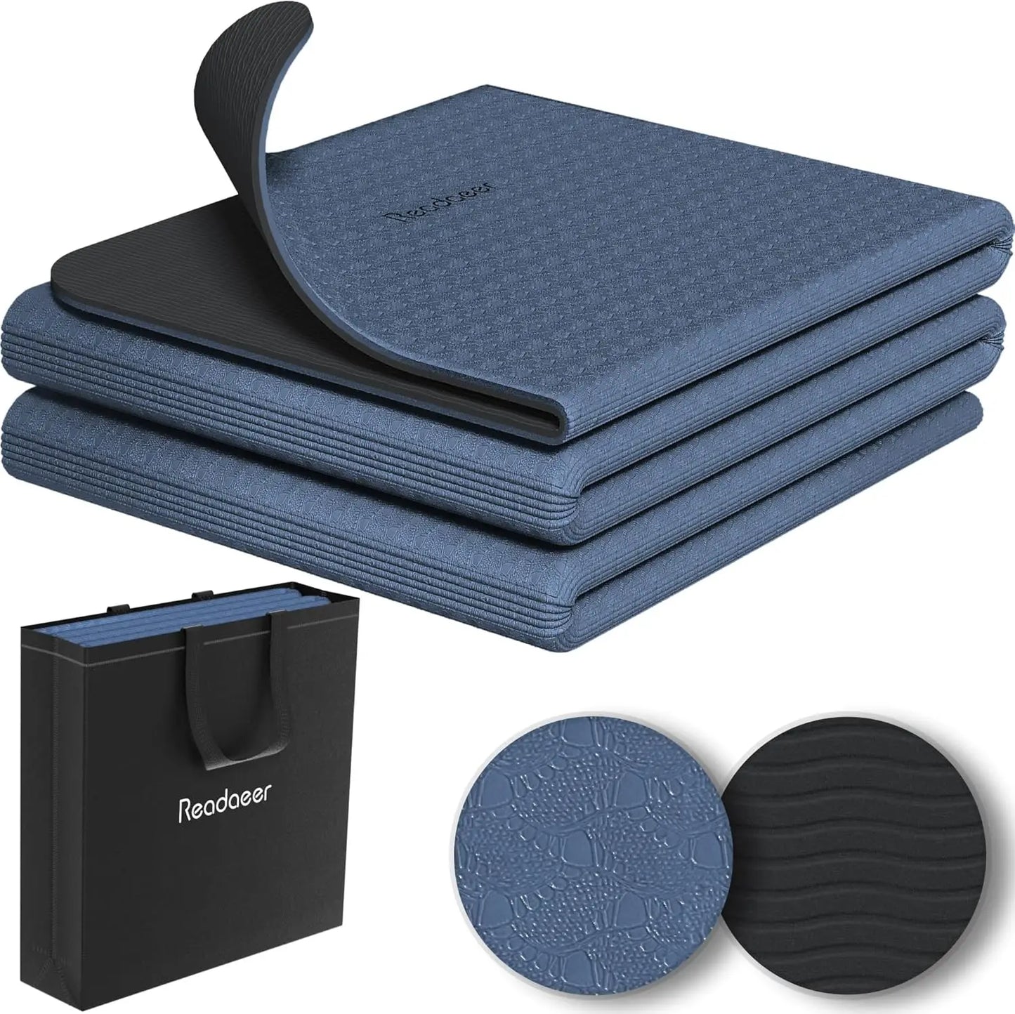 Foldable Travel Yoga Mat Carrying Bag Non-Slip TPE