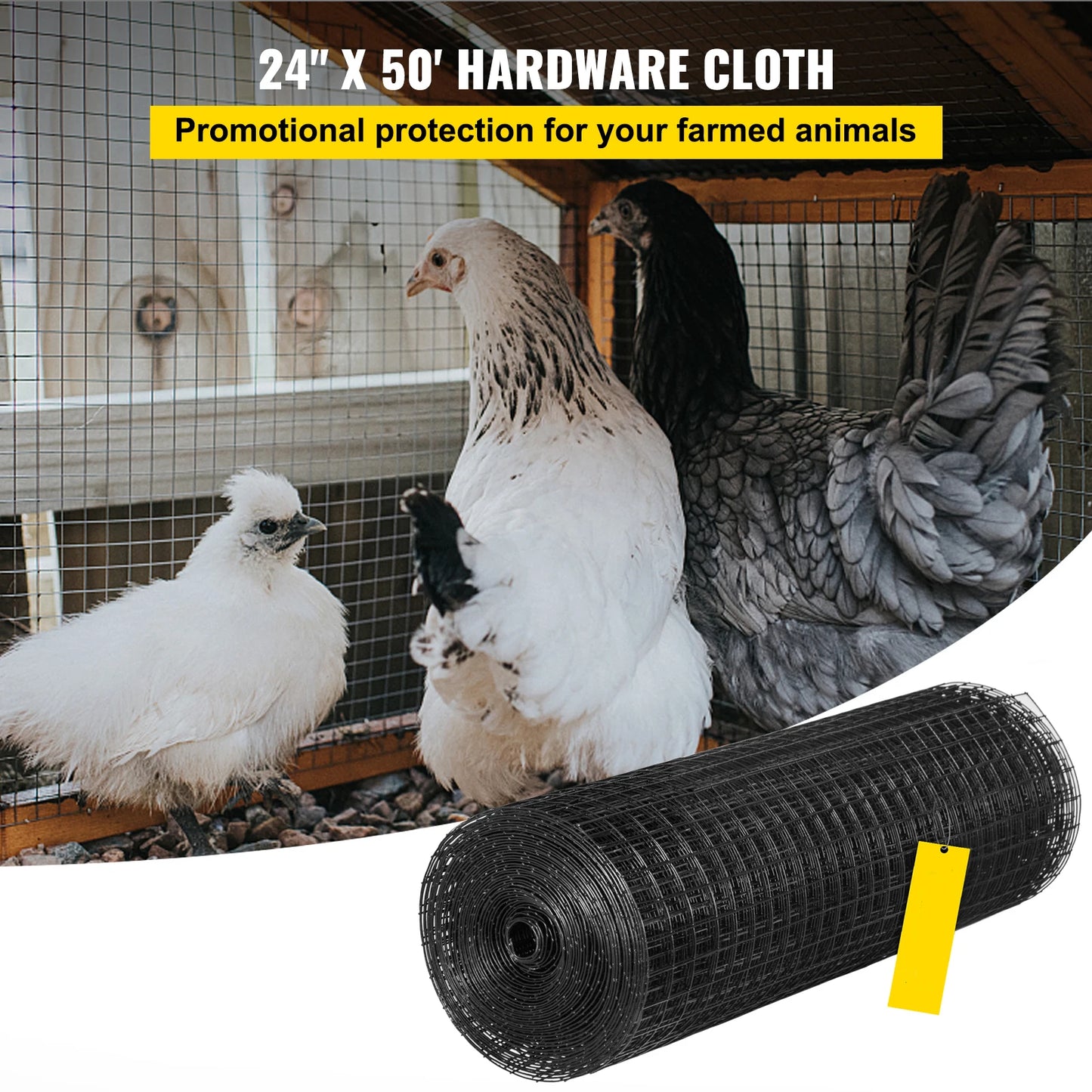 SucceBuy Welded Wire Fence Vinyl Coated Mesh For Poultry And Rabbits 16 Gauge