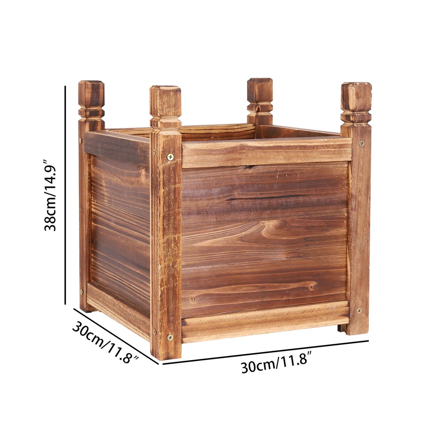 Wooden Raised Flower Bed Planter Box For Indoor Outdoor Use