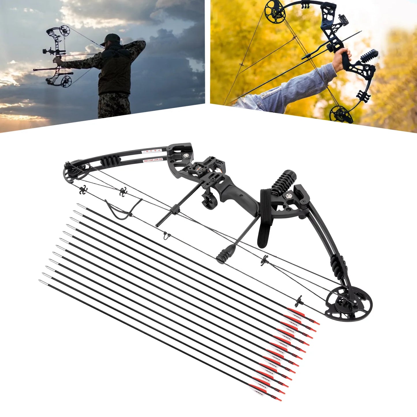 Compound Bow Arrow Set Right Hand Adjustable 30 55 Lbs
