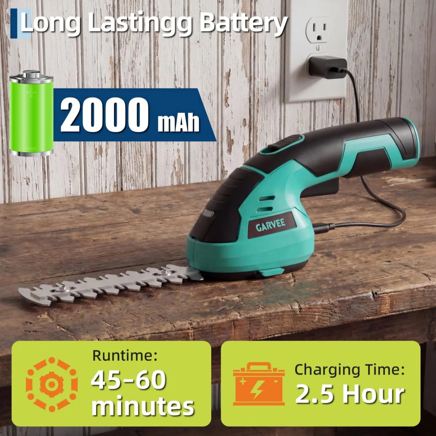 TWISTER.CK 2-in-1 Wireless Grass Shear Shrub Trimmer