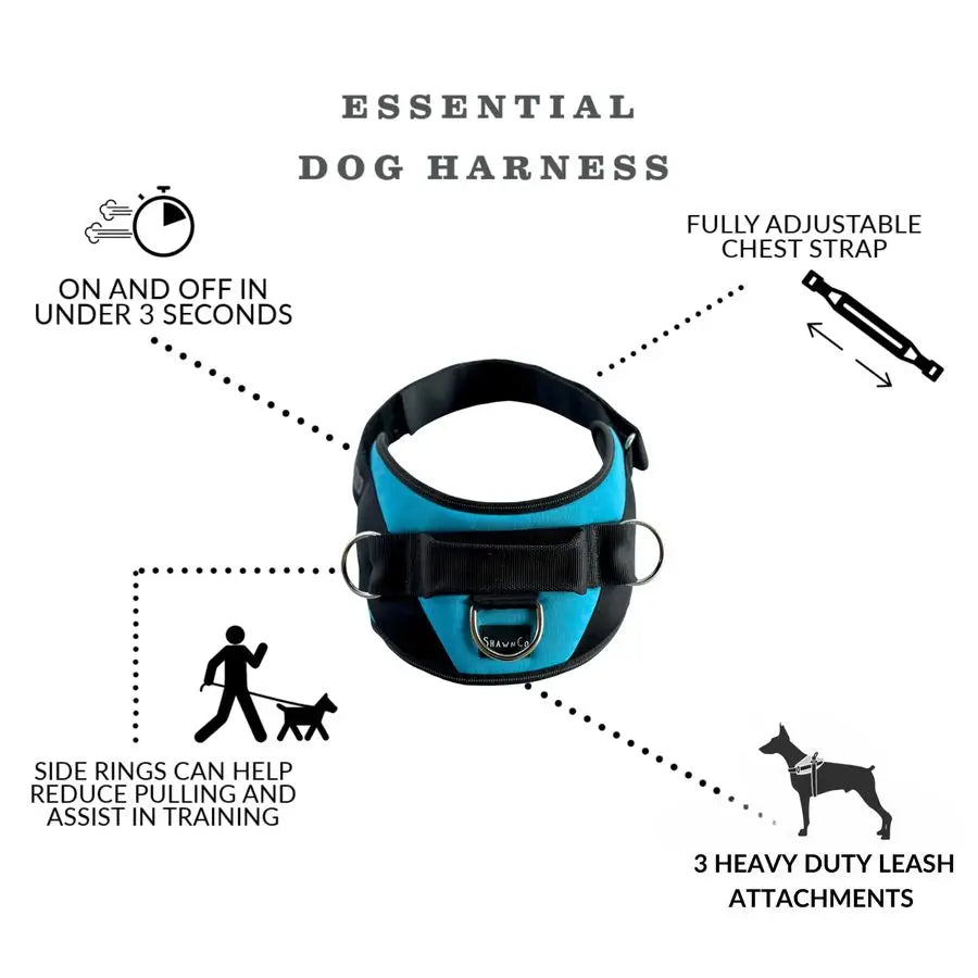NoPull Dog Harness With Reflective Vest And 3 Leash Clips