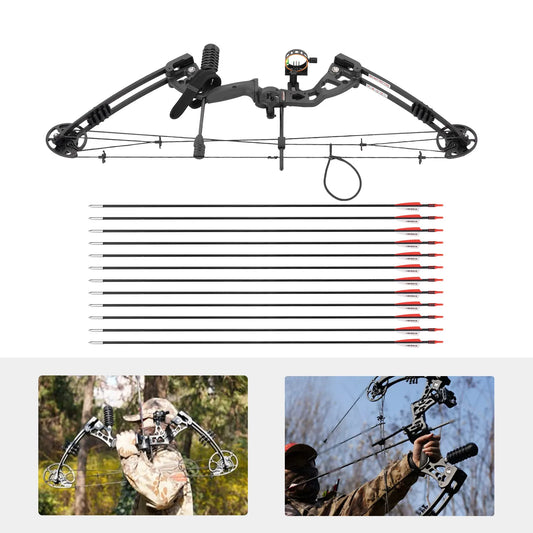 Compound Bow Arrow Set Right Hand Adjustable 30 55 Lbs
