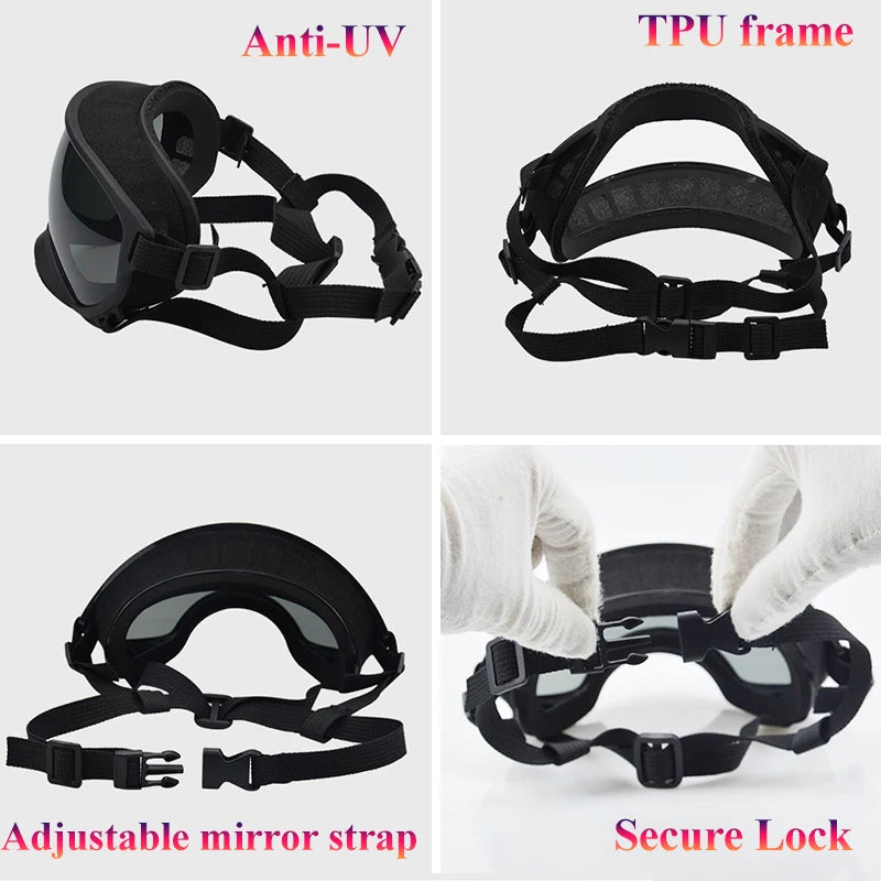 PETRAVELCN Dog Goggles Anti UV Sunglasses Windproof Travel
