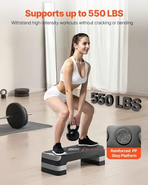 AeroExercise Step Platform Non Slip Cardio Trainer For Home Gym