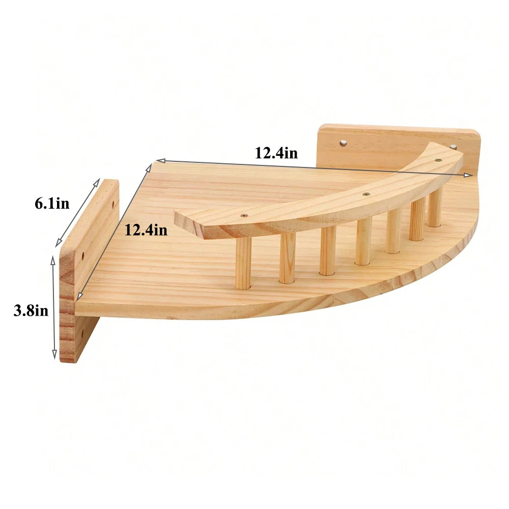 PETRAVELCN Cat Wall Mounted Four Step Climbing Shelf Sisal Post