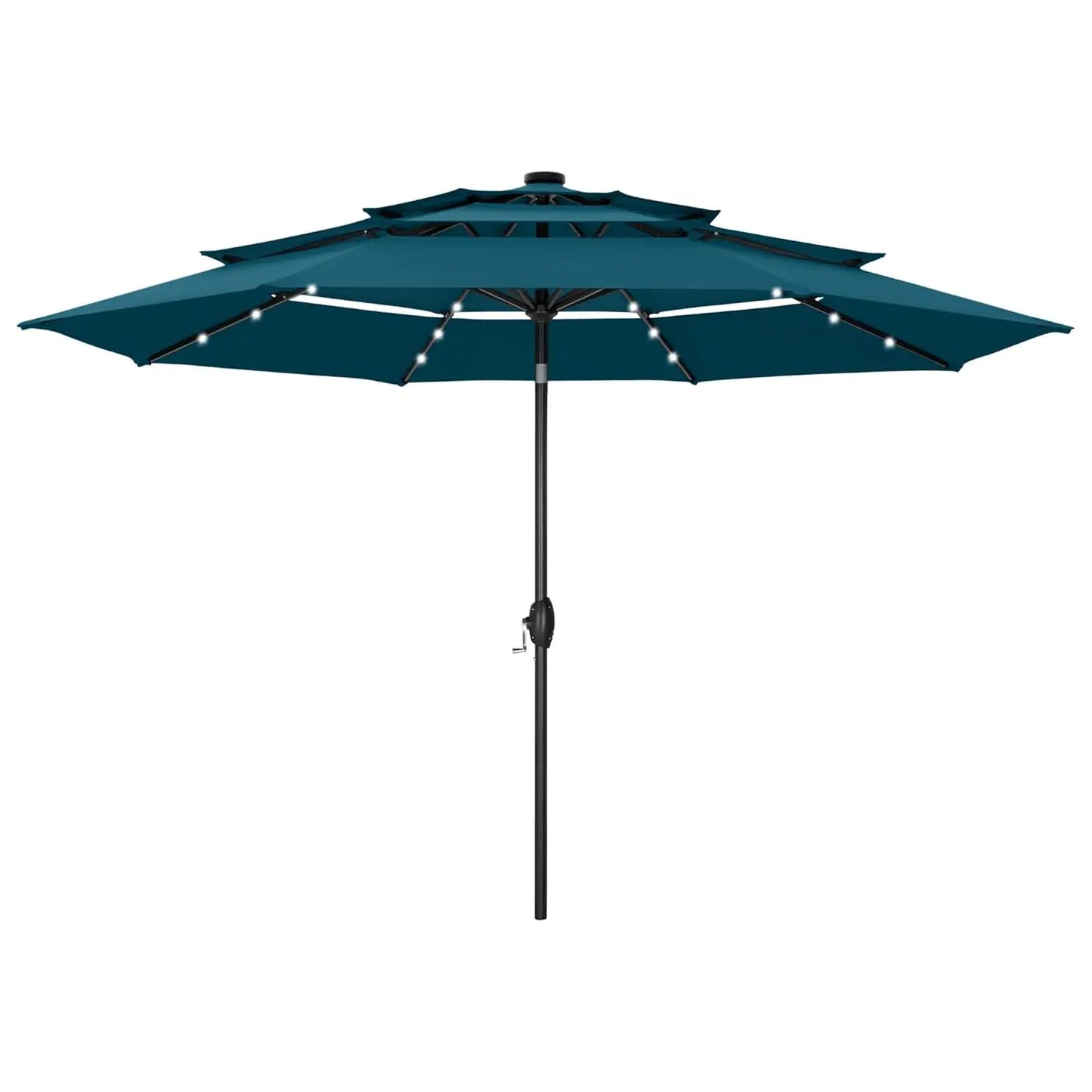 Patio Umbrella With Solar Lights For Outdoor Market Table