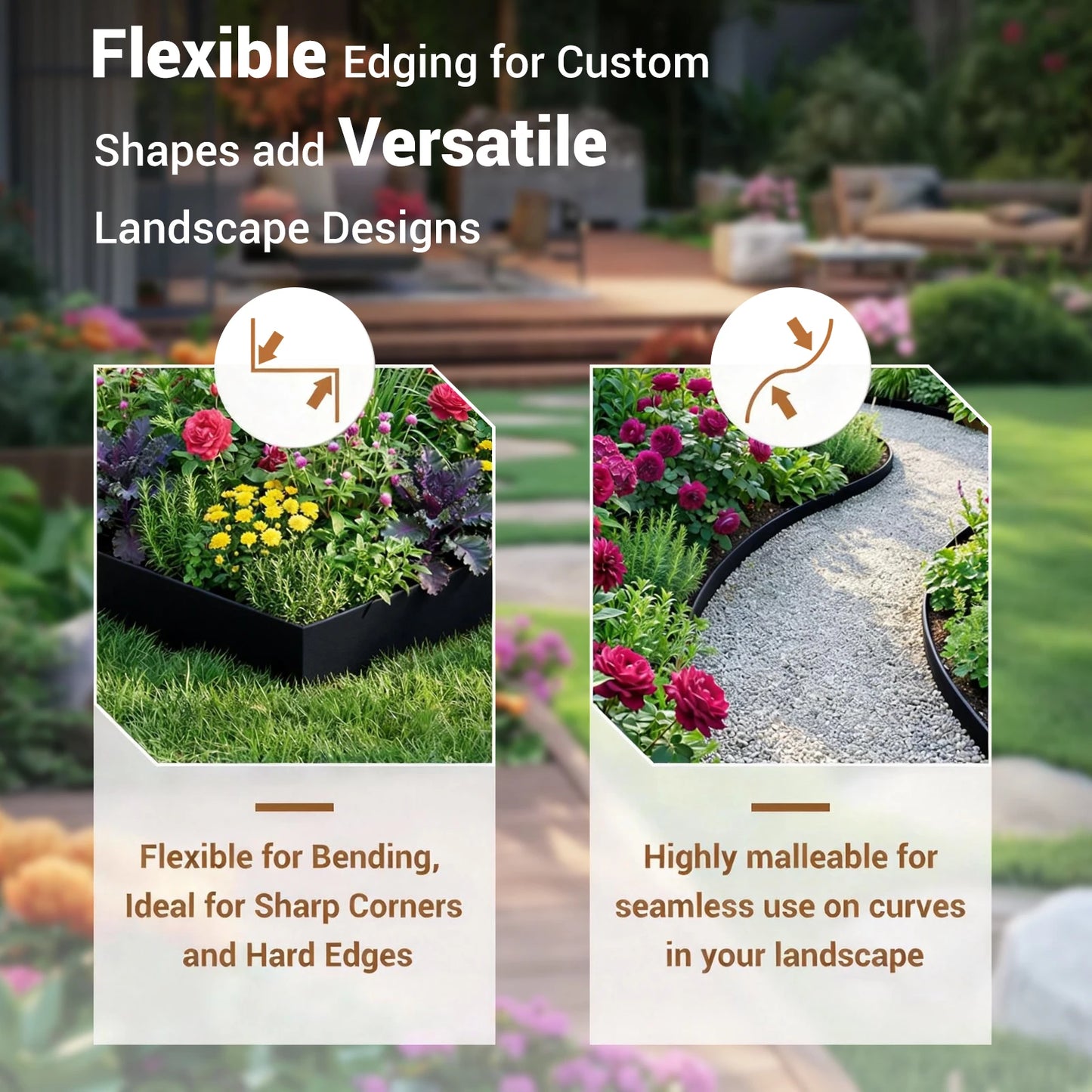 HiMISS Galvanized Steel Garden Edging Rust Resistant Border