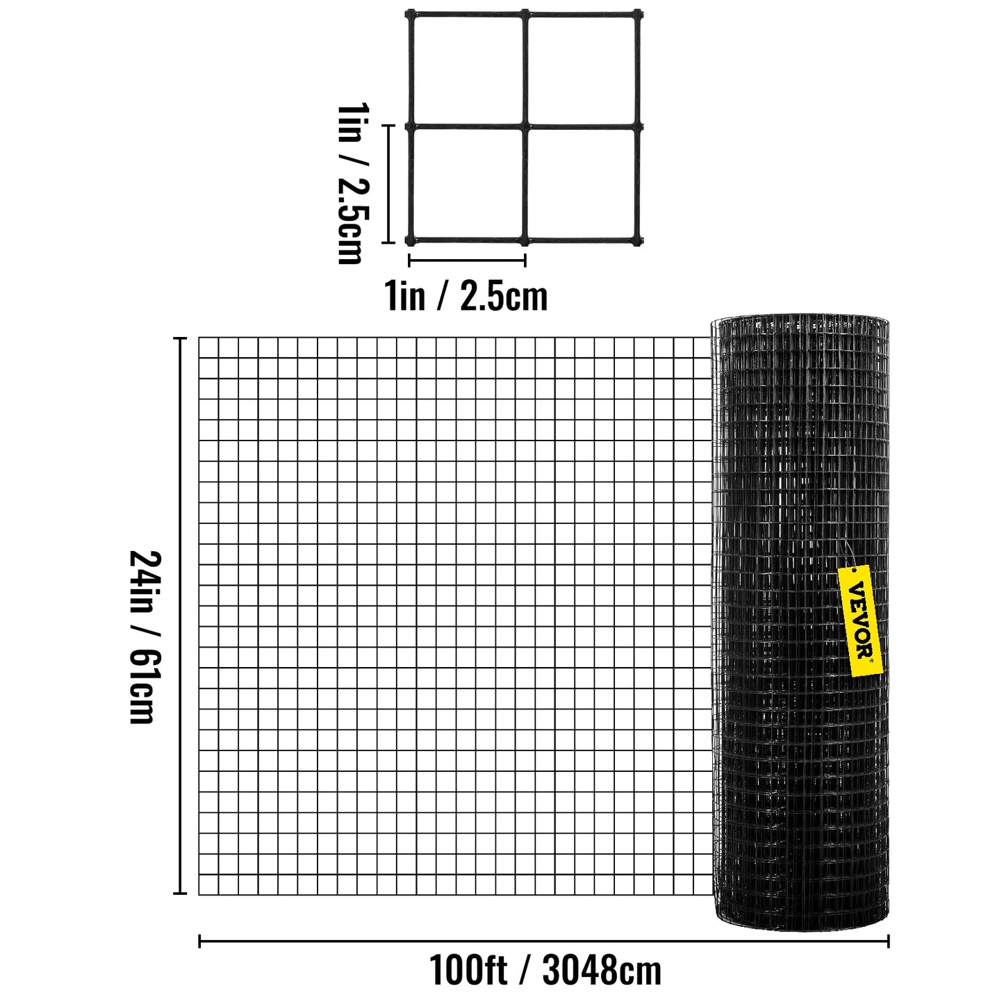 SucceBuy Welded Wire Fence Vinyl Coated Mesh For Poultry And Rabbits 16 Gauge