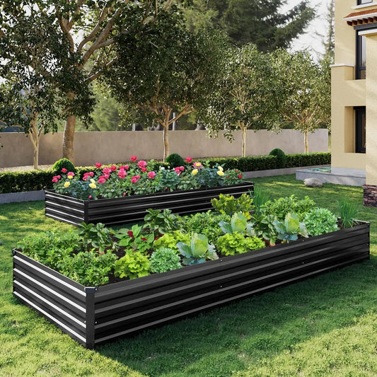 Two-Pack Galvanized Steel Raised Garden Bed Kit