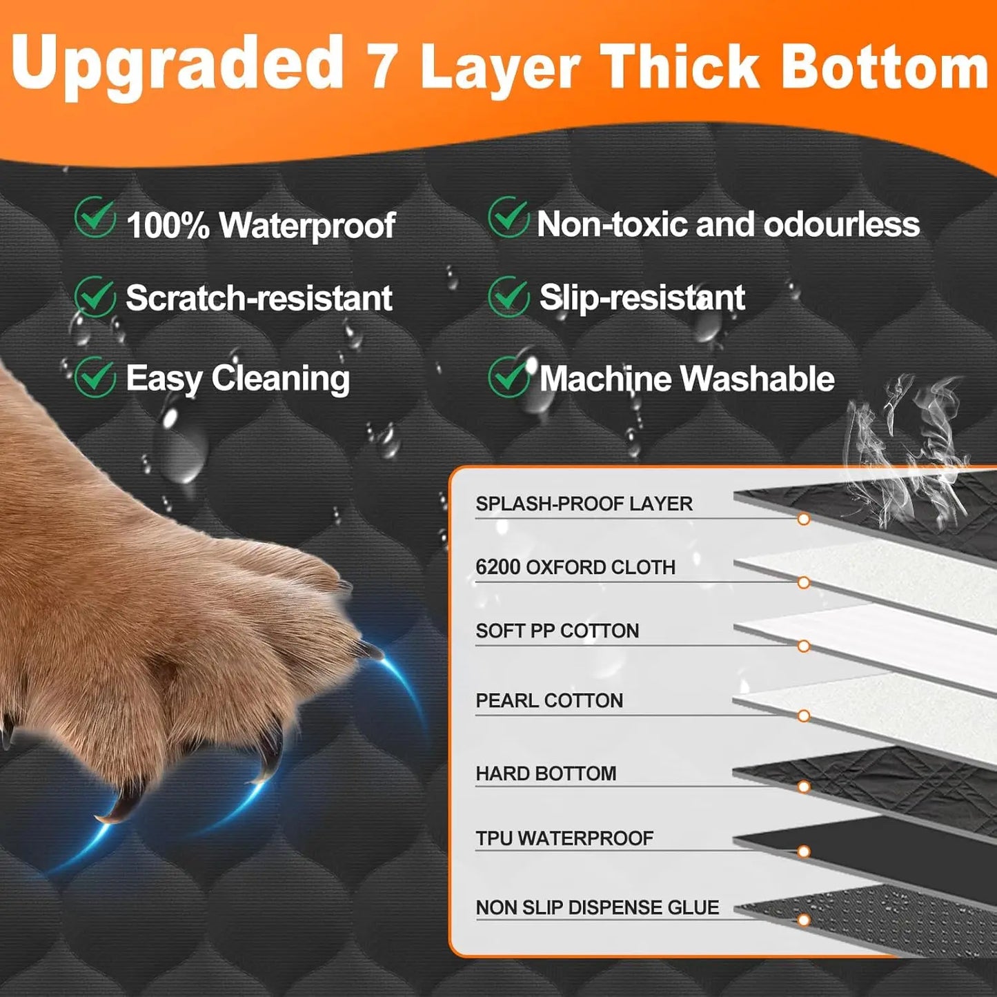Wedyvko Waterproof Dog Car Seat Cover Hammock for Back Seat