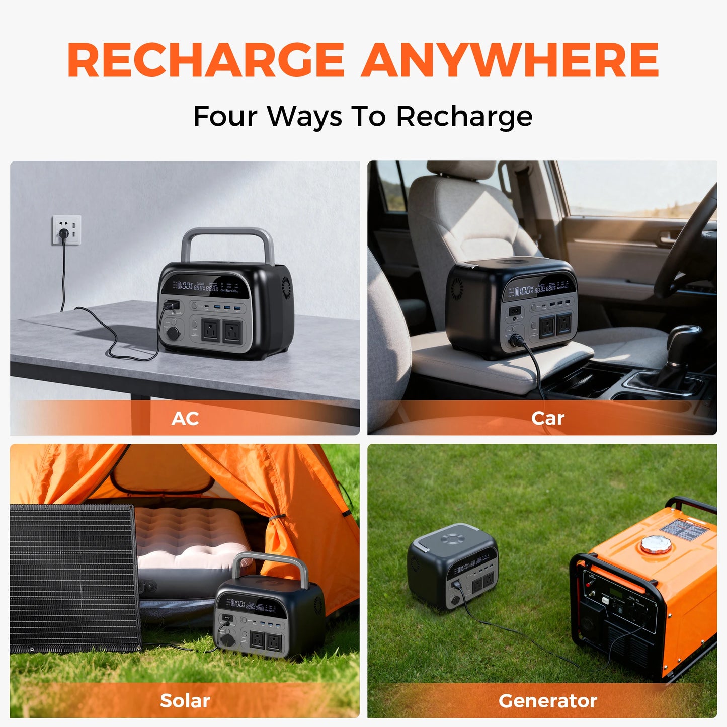 CTOLITY 500W Portable Power Station AP400 LiFePO4 Battery