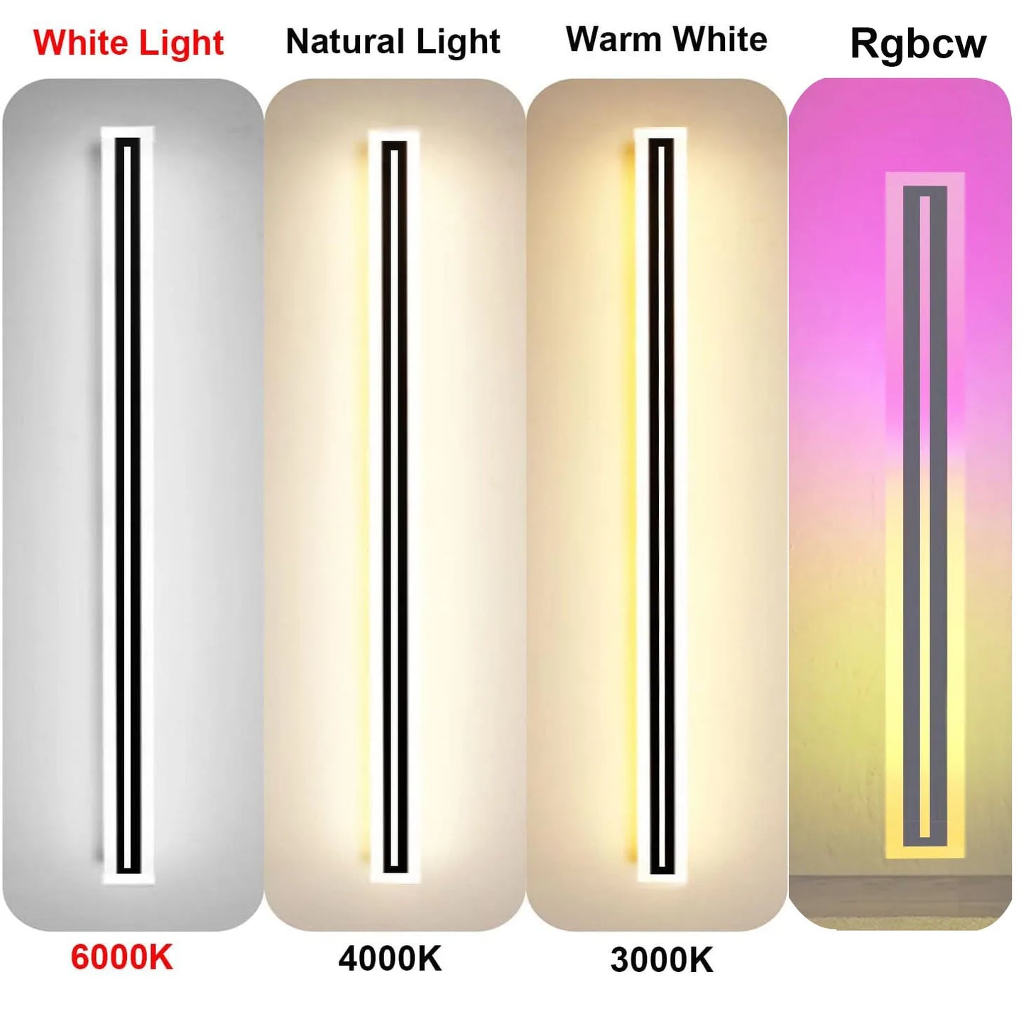 Outdoor Long Strip Modern LED Wall Sconce Frosted Acrylic IP67