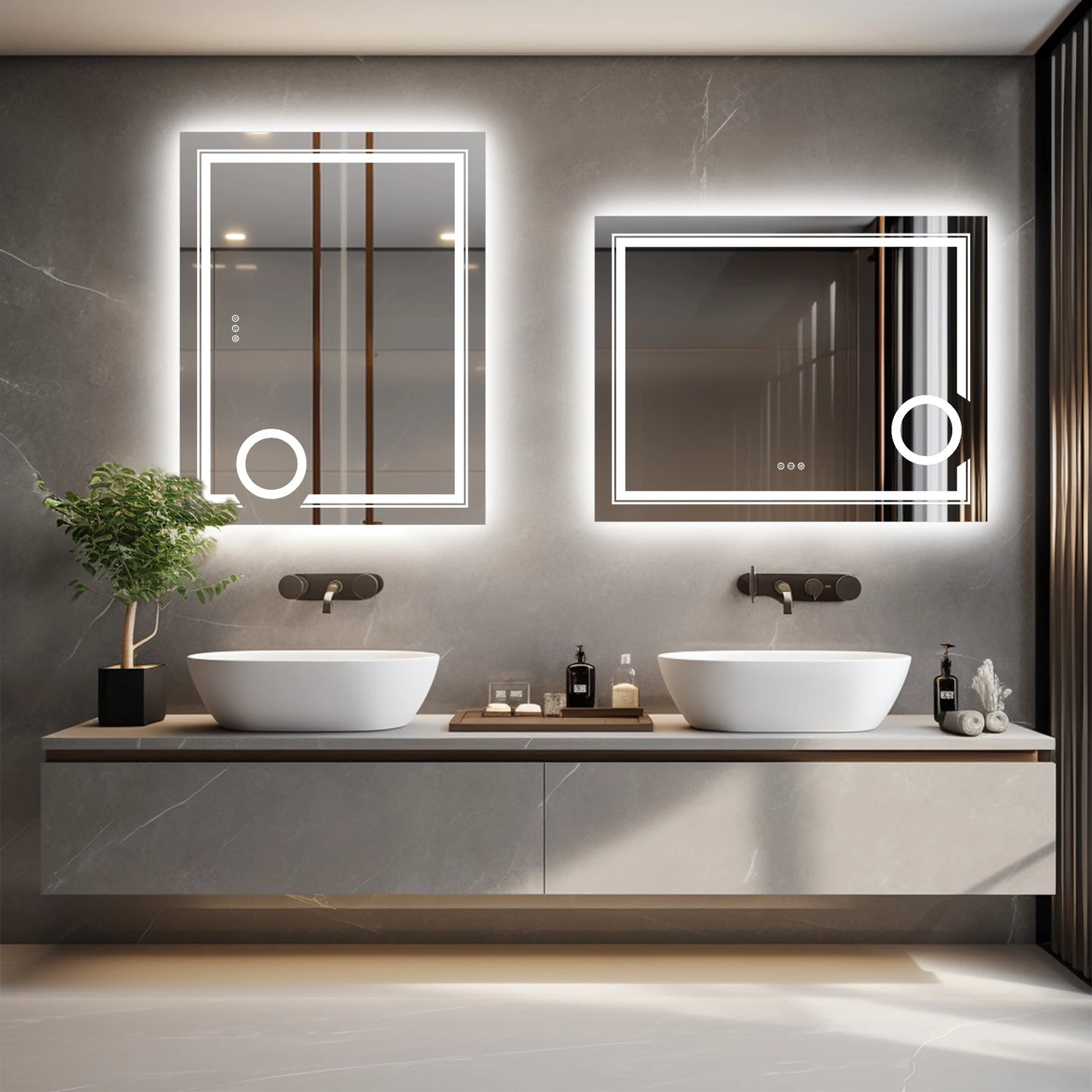 Wisfor LED Smart Bathroom Mirror with 3X Magnifier Backlit Anti-Fog