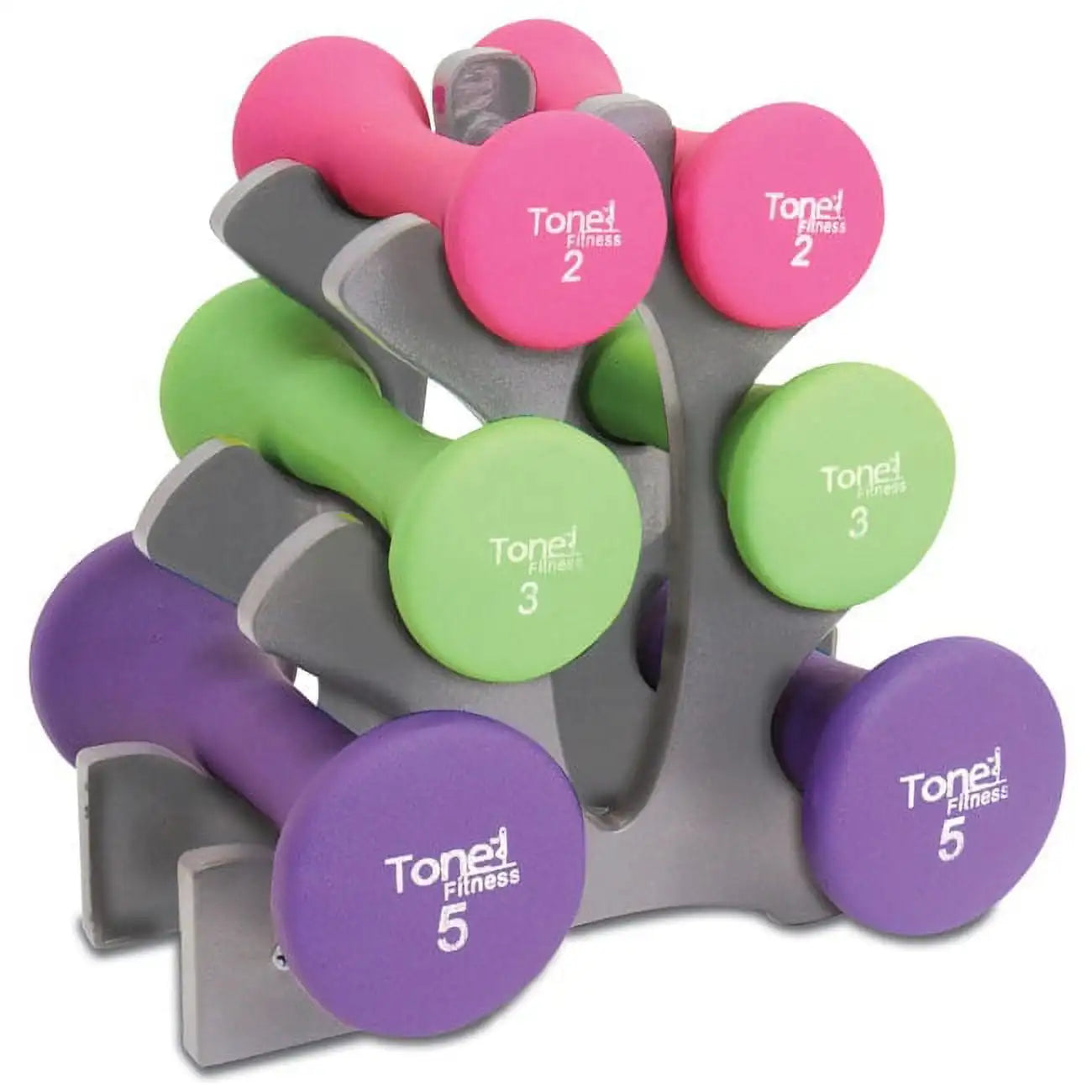 None Hourglass Neoprene Dumbbells With A-Frame Non-Slip Grips