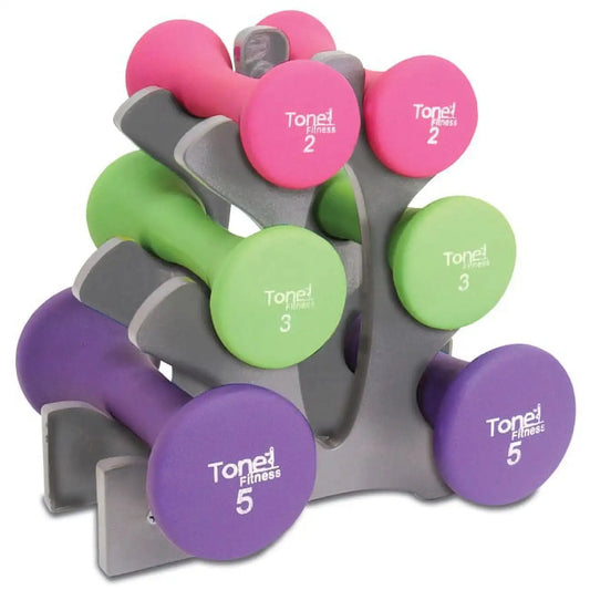 None Hourglass Neoprene Dumbbells With A-Frame Non-Slip Grips