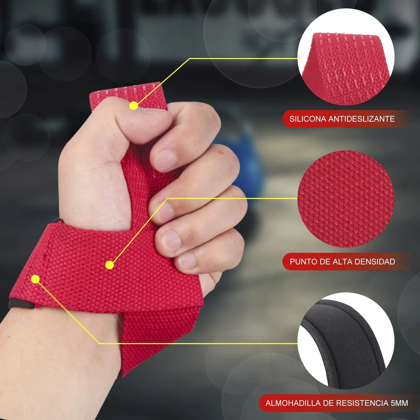 GOUNOD Weightlifting Wrist Straps Non Slip Gym Lifting Strap