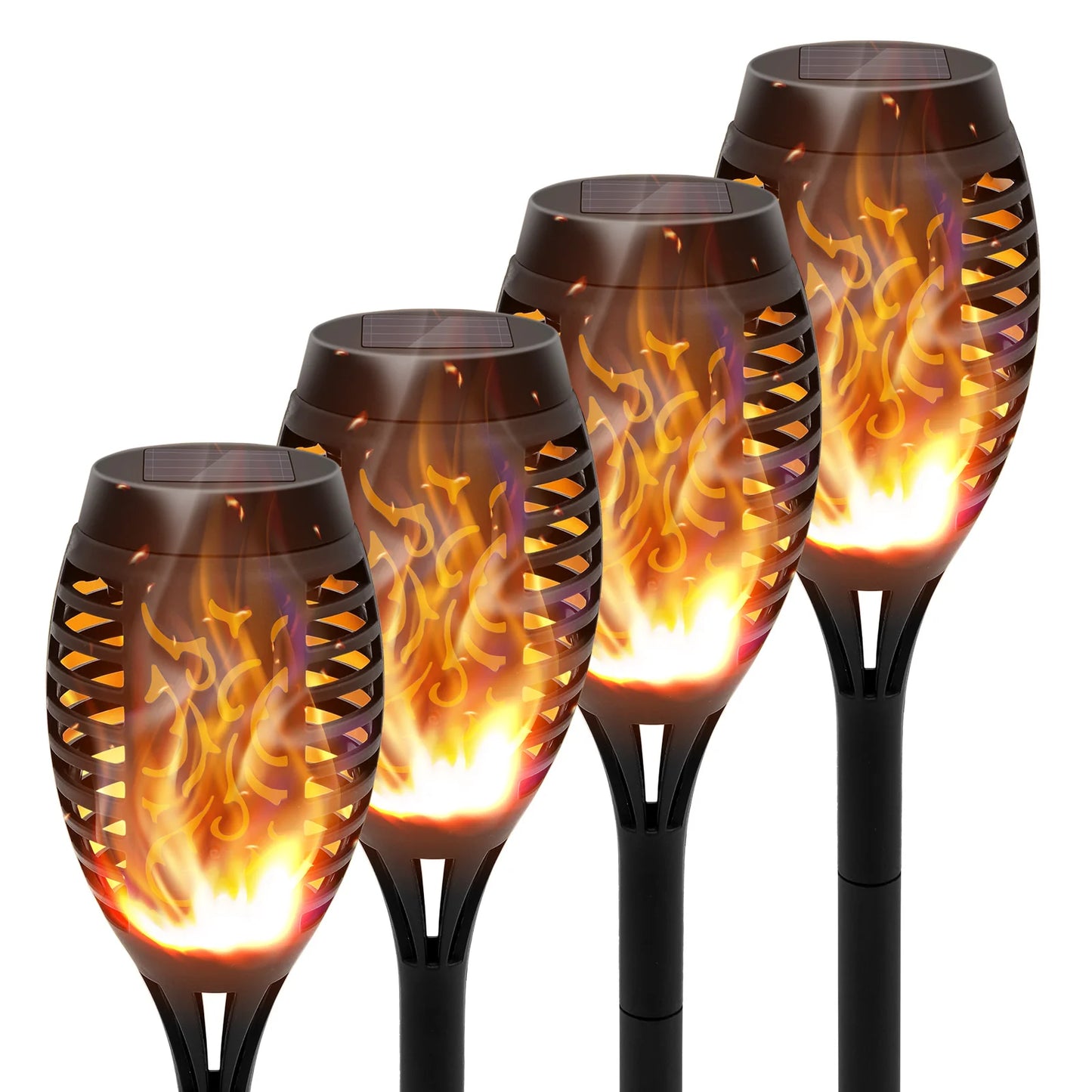 Solar Torch Lights Outdoor LED Flickering Flame Waterproof Garden Path