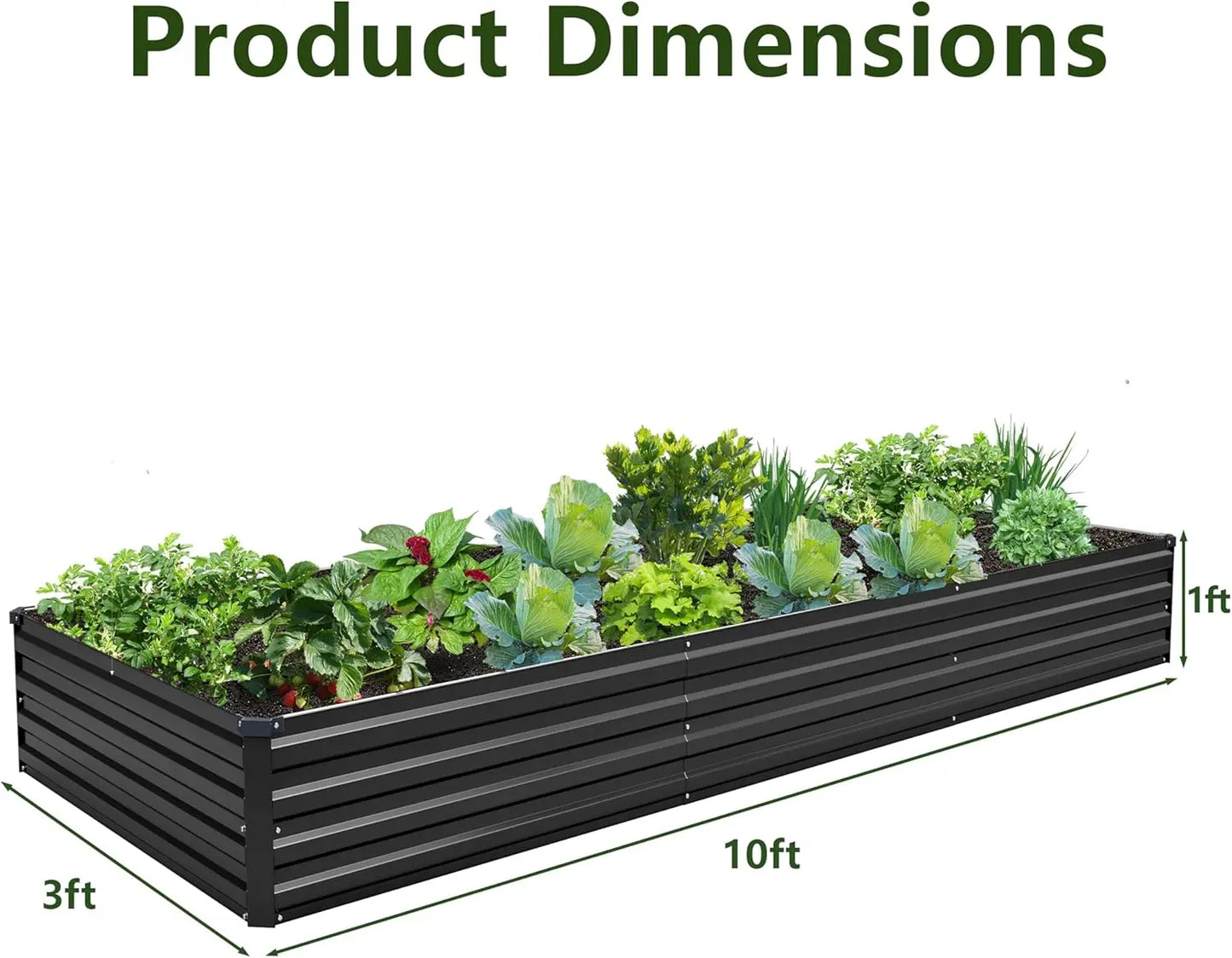 2-Pack Galvanized Steel Raised Garden Bed Kit For Vegetables
