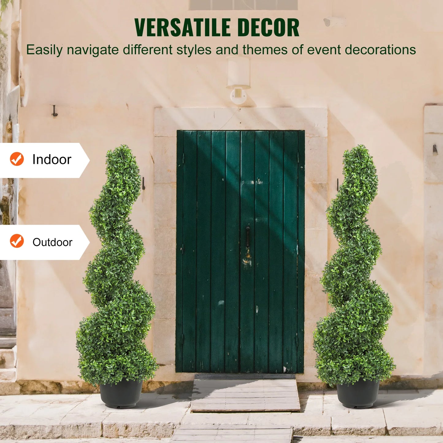 SucceBuy Realistic Boxwood Spiral Topiary Artificial Plant