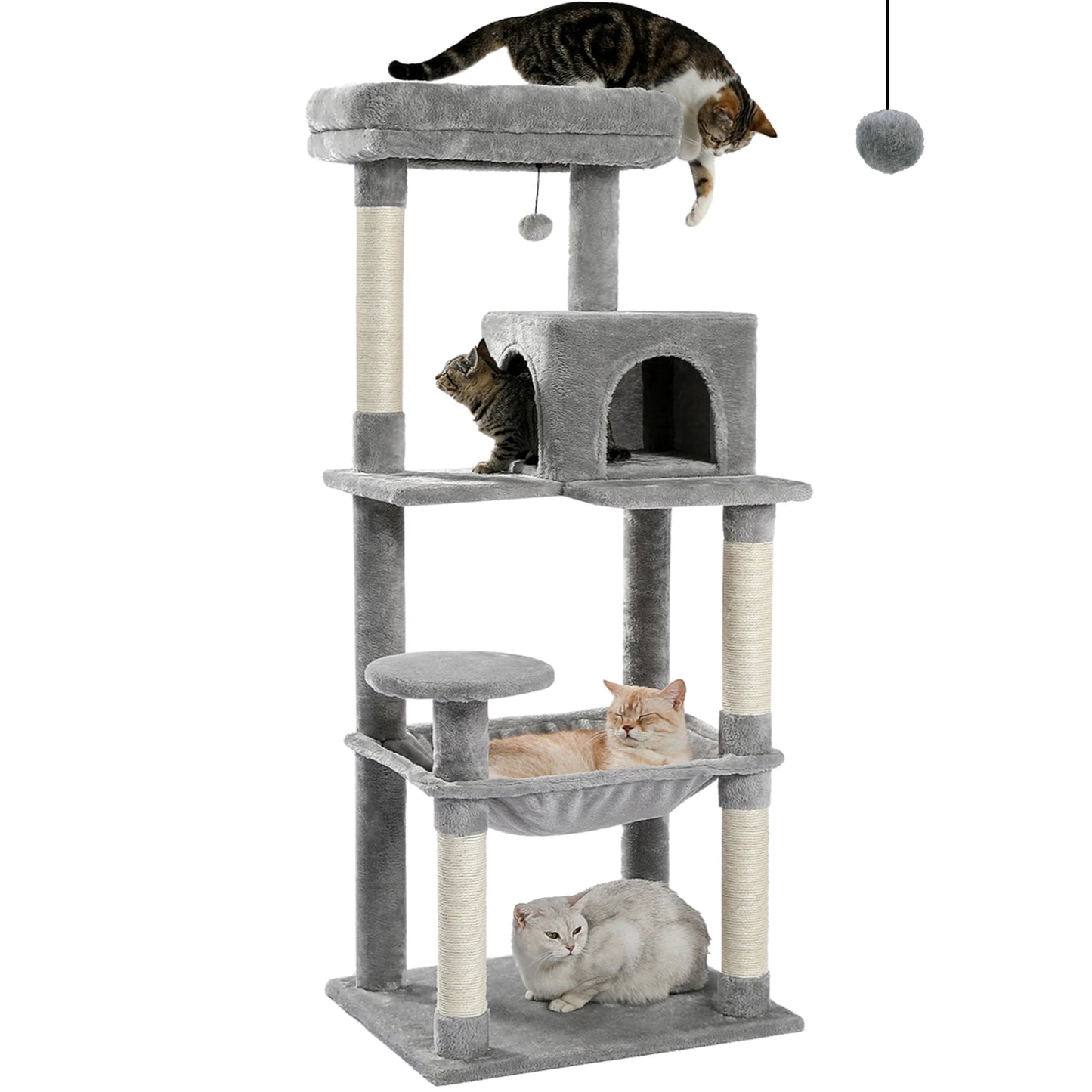 PAWZ Road 5-Level Cat Tree Tower With Hammock And Condo
