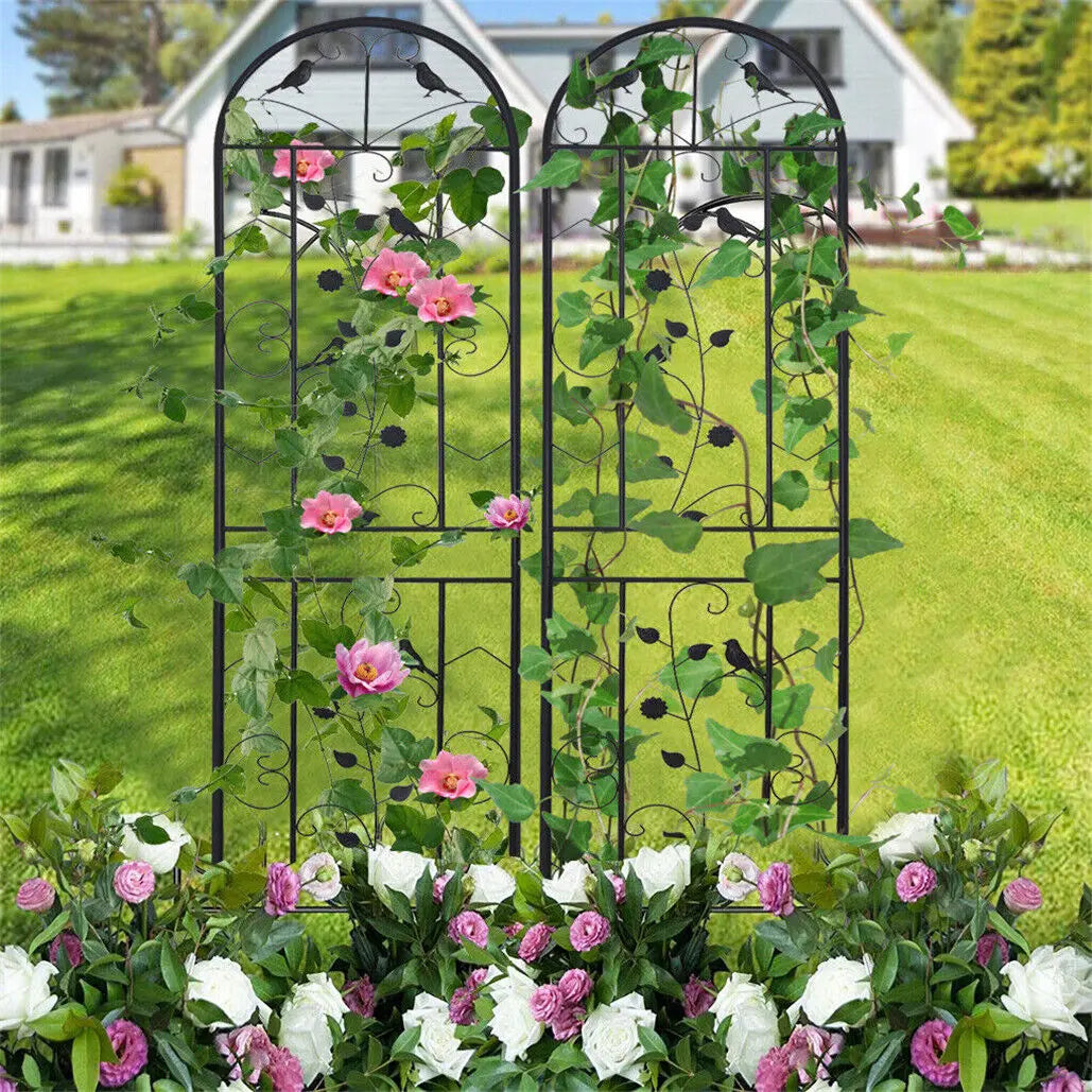 Metal Garden Trellis Fence Anti Rust Climbing Plant Support