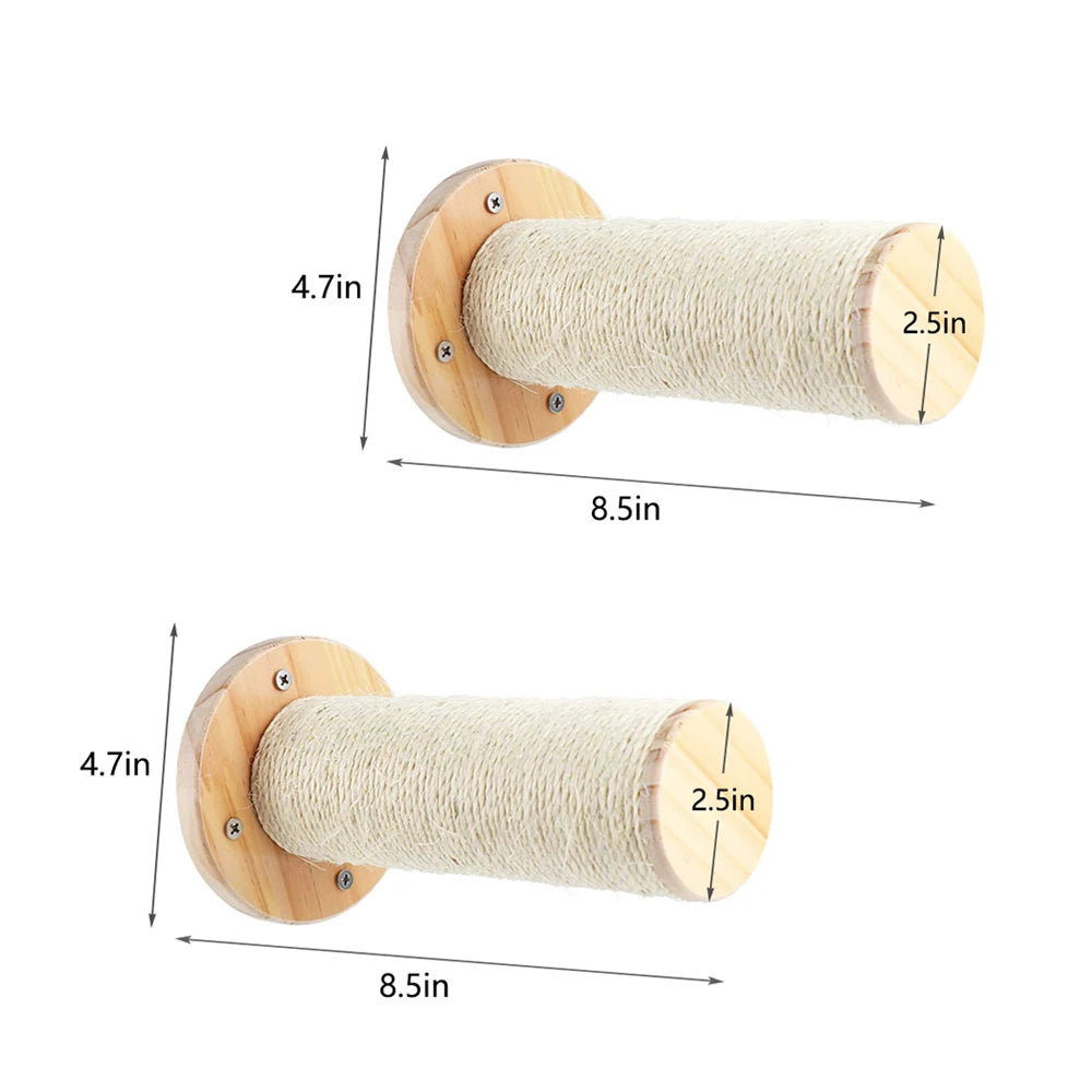 PETRAVELCN Cat Wall Mounted Four Step Climbing Shelf Sisal Post