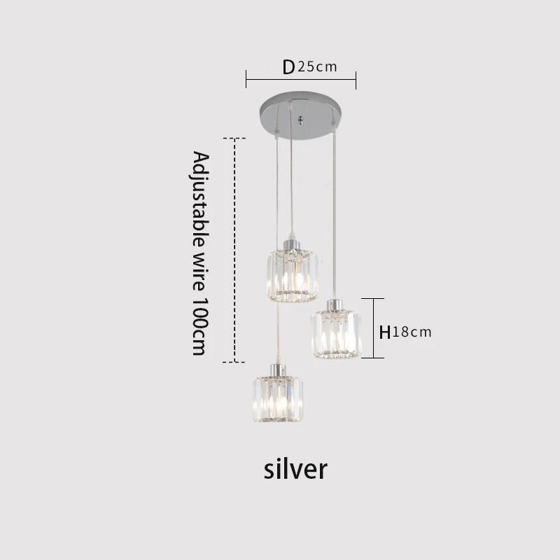 Modern K9 Crystal Ceiling Light By Vetulus Minimalist Pendant Lamp