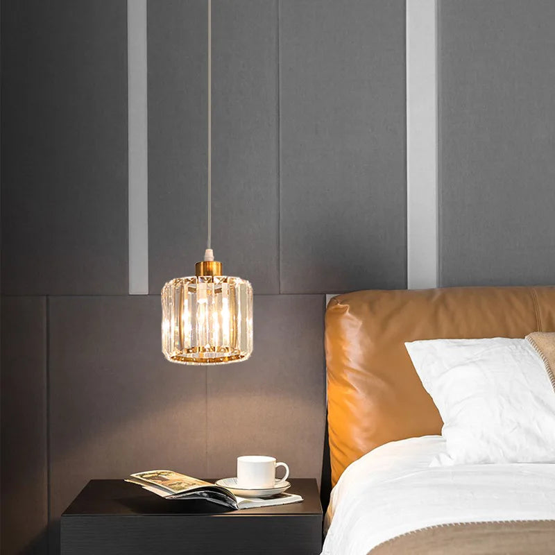 Modern K9 Crystal Ceiling Light By Vetulus Minimalist Pendant Lamp
