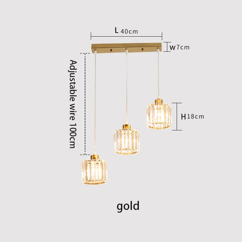 Modern K9 Crystal Ceiling Light By Vetulus Minimalist Pendant Lamp