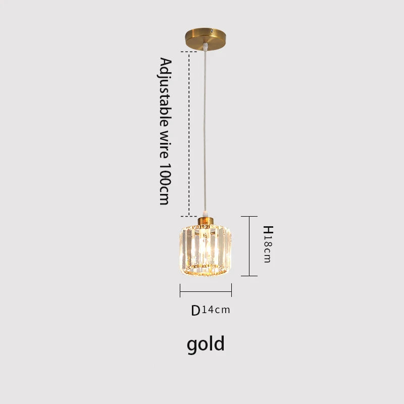 Modern K9 Crystal Ceiling Light By Vetulus Minimalist Pendant Lamp