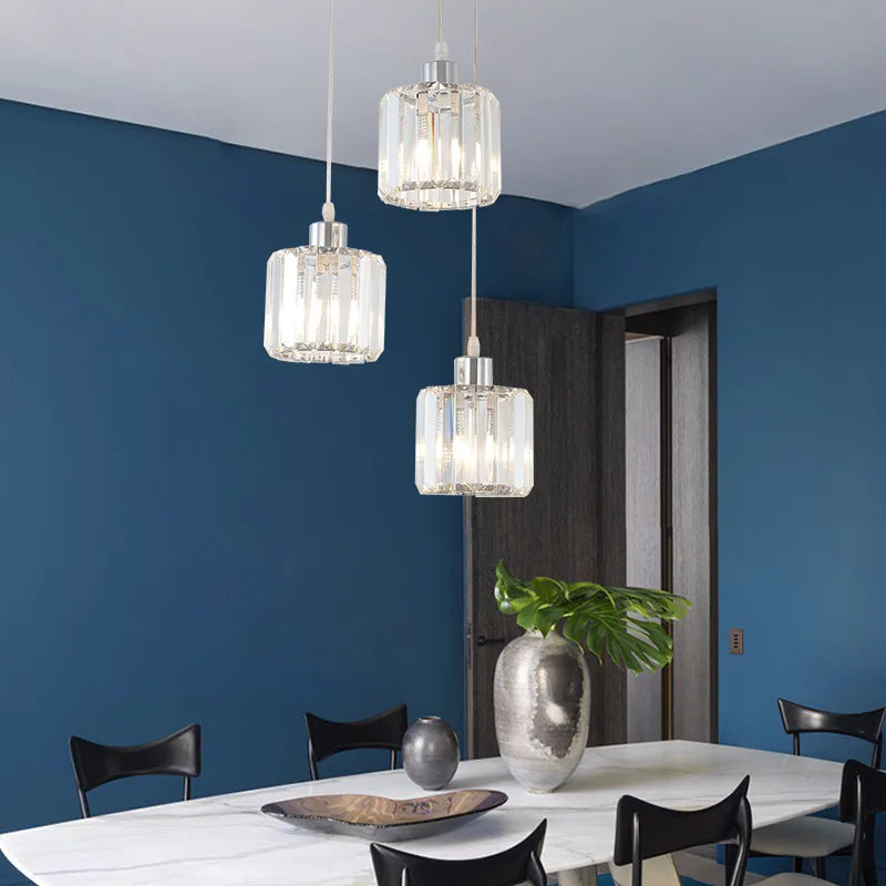 Modern K9 Crystal Ceiling Light By Vetulus Minimalist Pendant Lamp