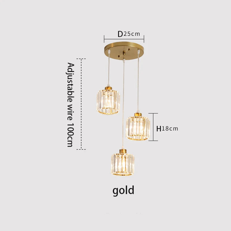 Modern K9 Crystal Ceiling Light By Vetulus Minimalist Pendant Lamp