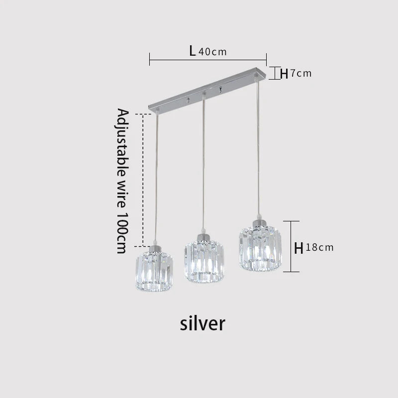 Modern K9 Crystal Ceiling Light By Vetulus Minimalist Pendant Lamp