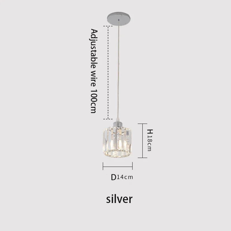 Modern K9 Crystal Ceiling Light By Vetulus Minimalist Pendant Lamp